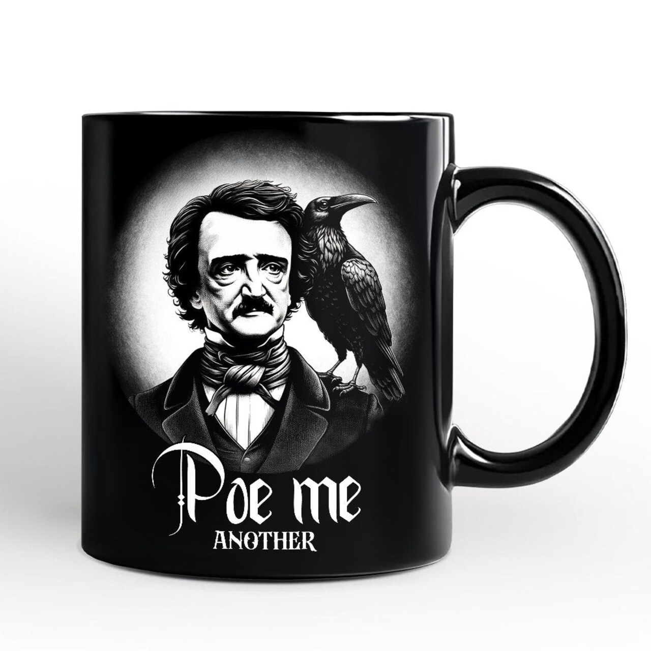 Edgar Allan Poe Spooky Portrait Mug Horror Villain Theme Halloween Gift